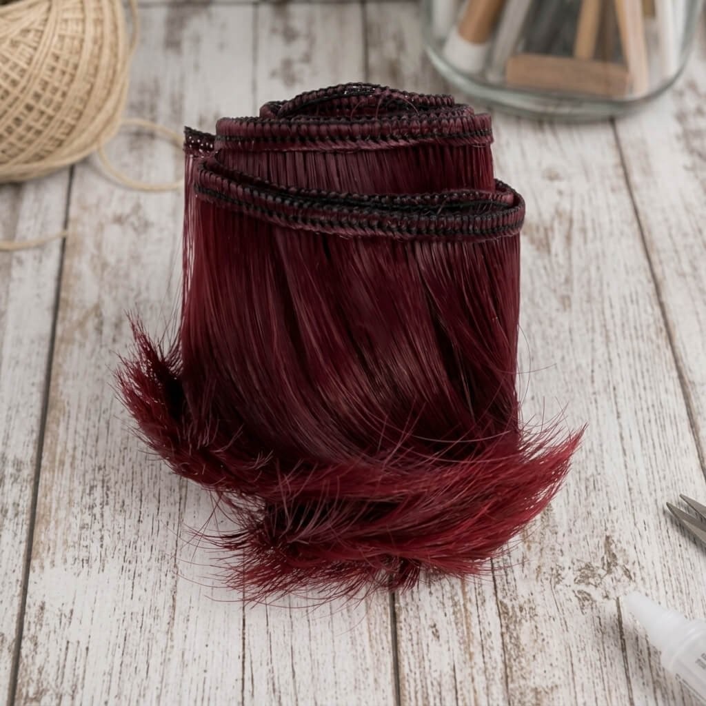 Cabelo curto para Bonecas 5cm - Vermelho