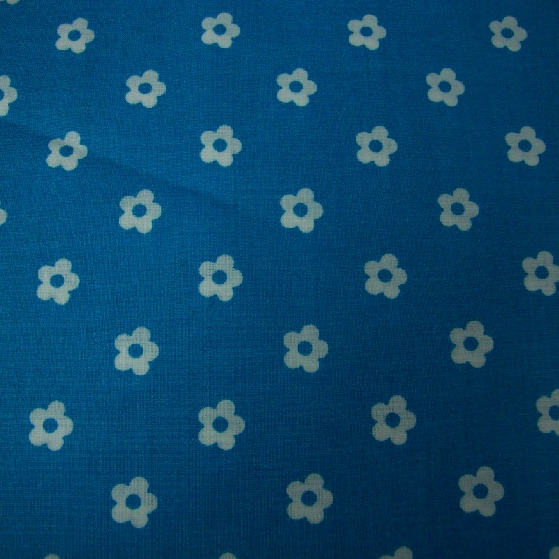 White Flowers in Blue