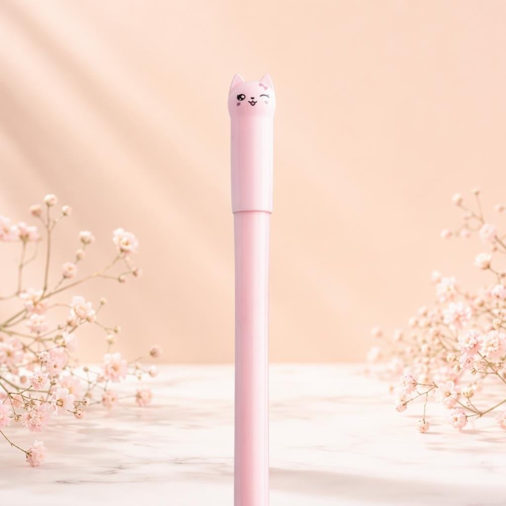 Caneta Apagável Gato Rosa - Cor Azul