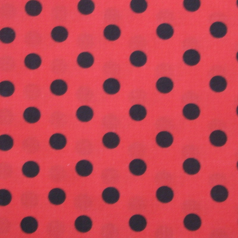 Black big dots in red