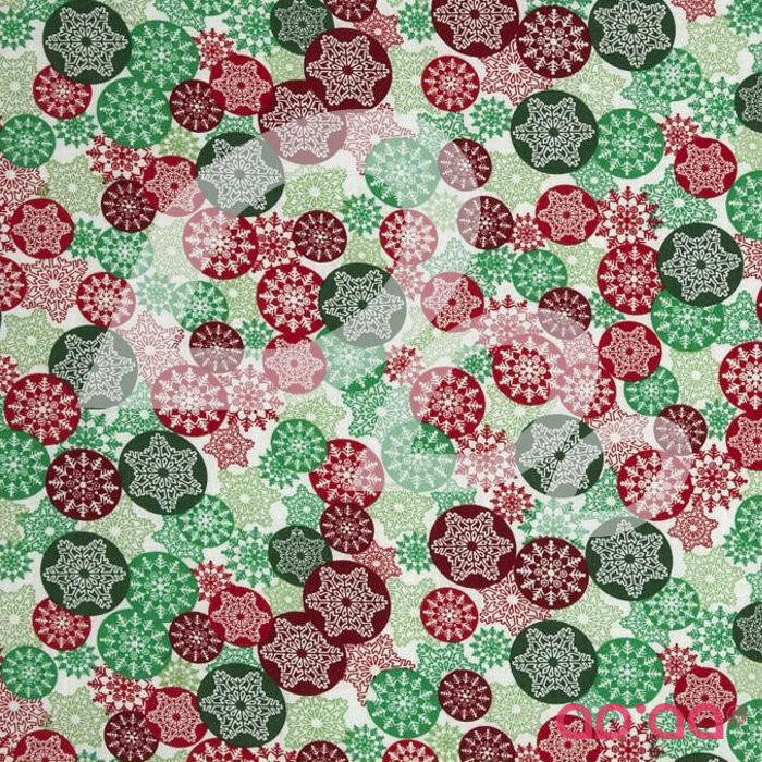 Merry Christmas Snowflakes Red/Green