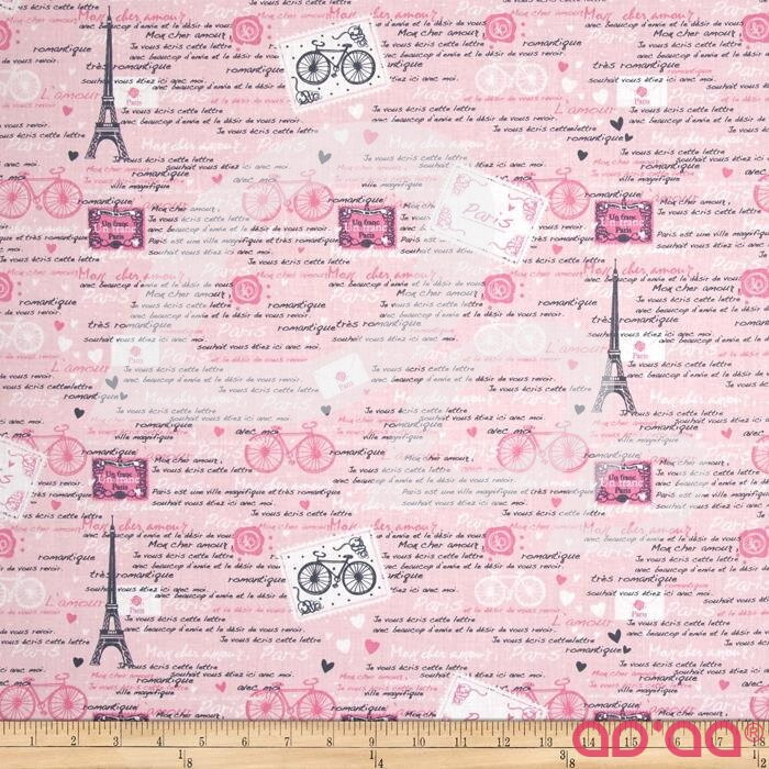 Timeless Treasures Paris Pink