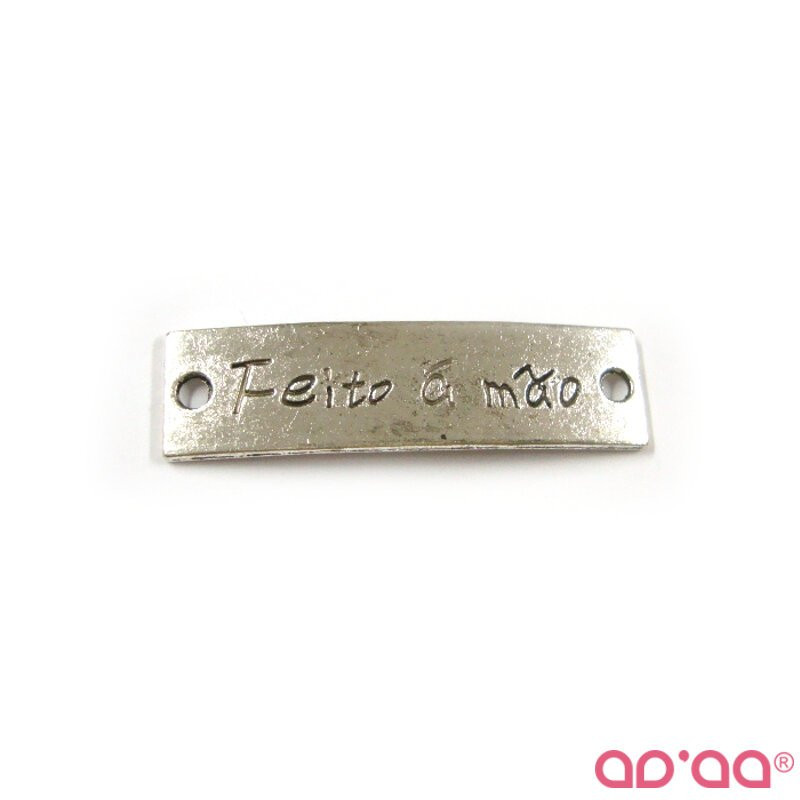 Chapas metálicas – rectangulares prata 40 mm