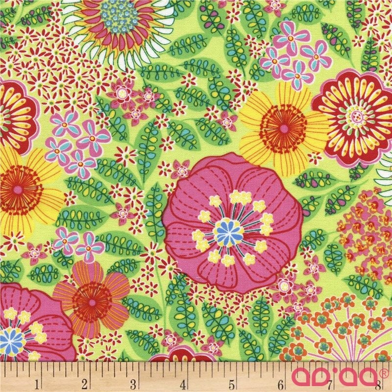 Timeless Treasures Tribeca Bright Floral Lime