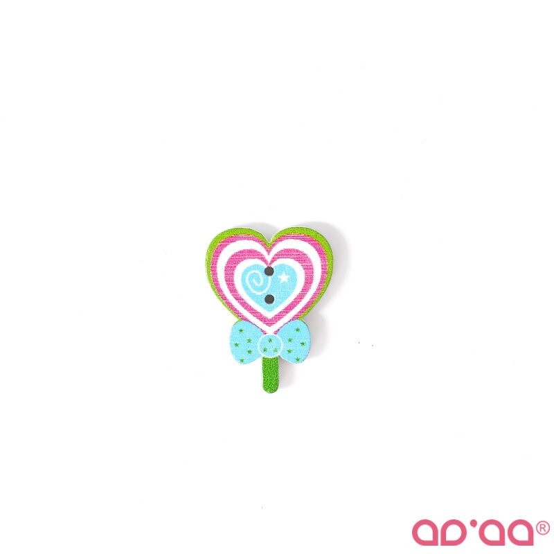 Botão Coração 1 25mmx30mm