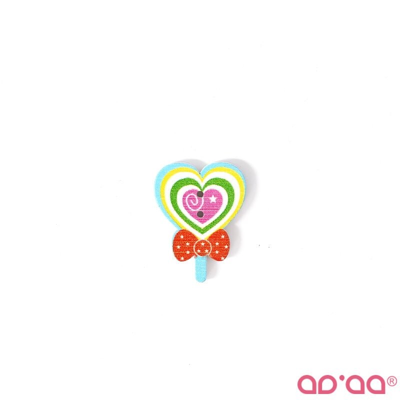 Botão Coração 2 25mmx30mm