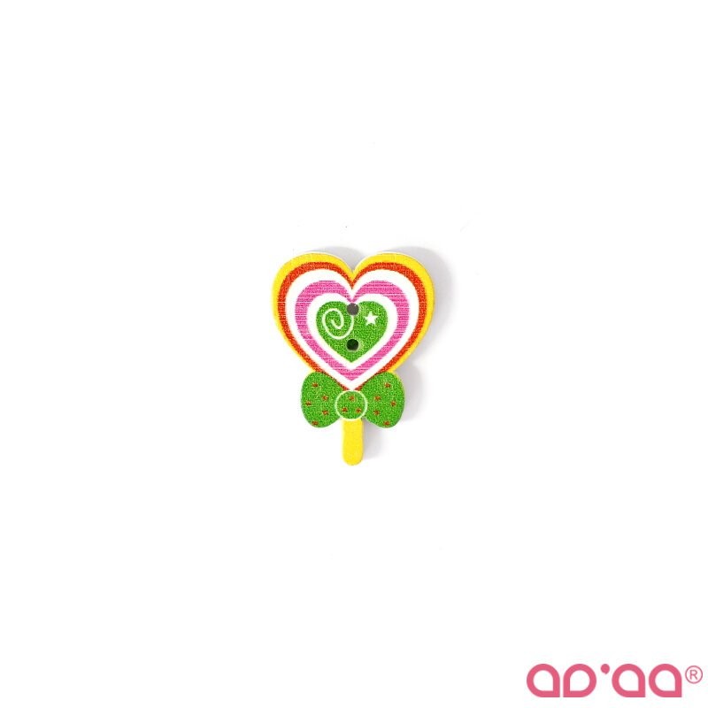 Botão Coração 5 25mmx30mm