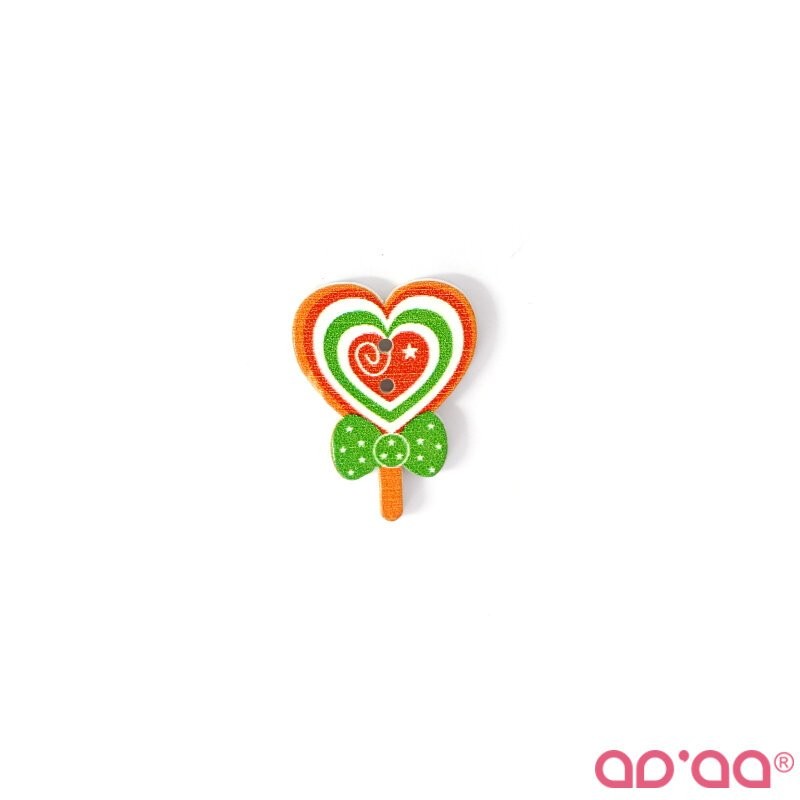 Botão Coração 6 25mmx30mm