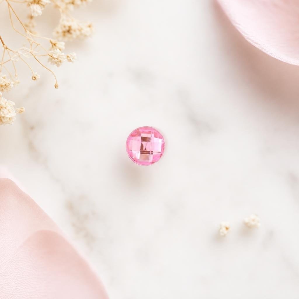 Brilhante Rosa Claro para Colar de 12mmX12mm