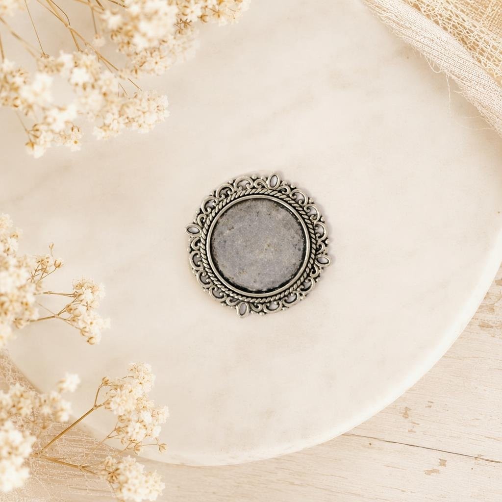 Base Cabochon Prata 20mmx20mm