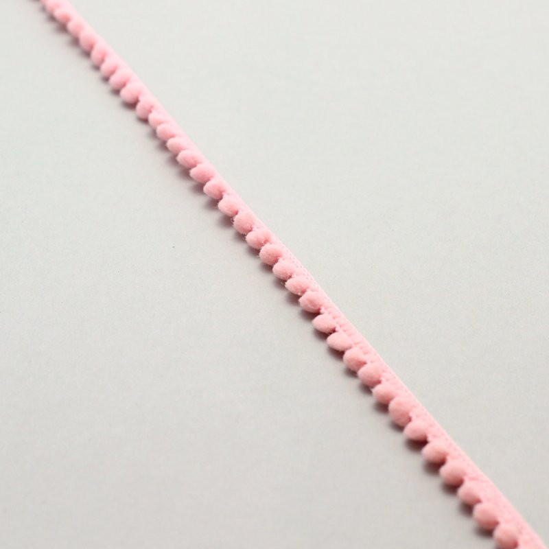Fita Mini Pompom 1cm – Rosa Claro