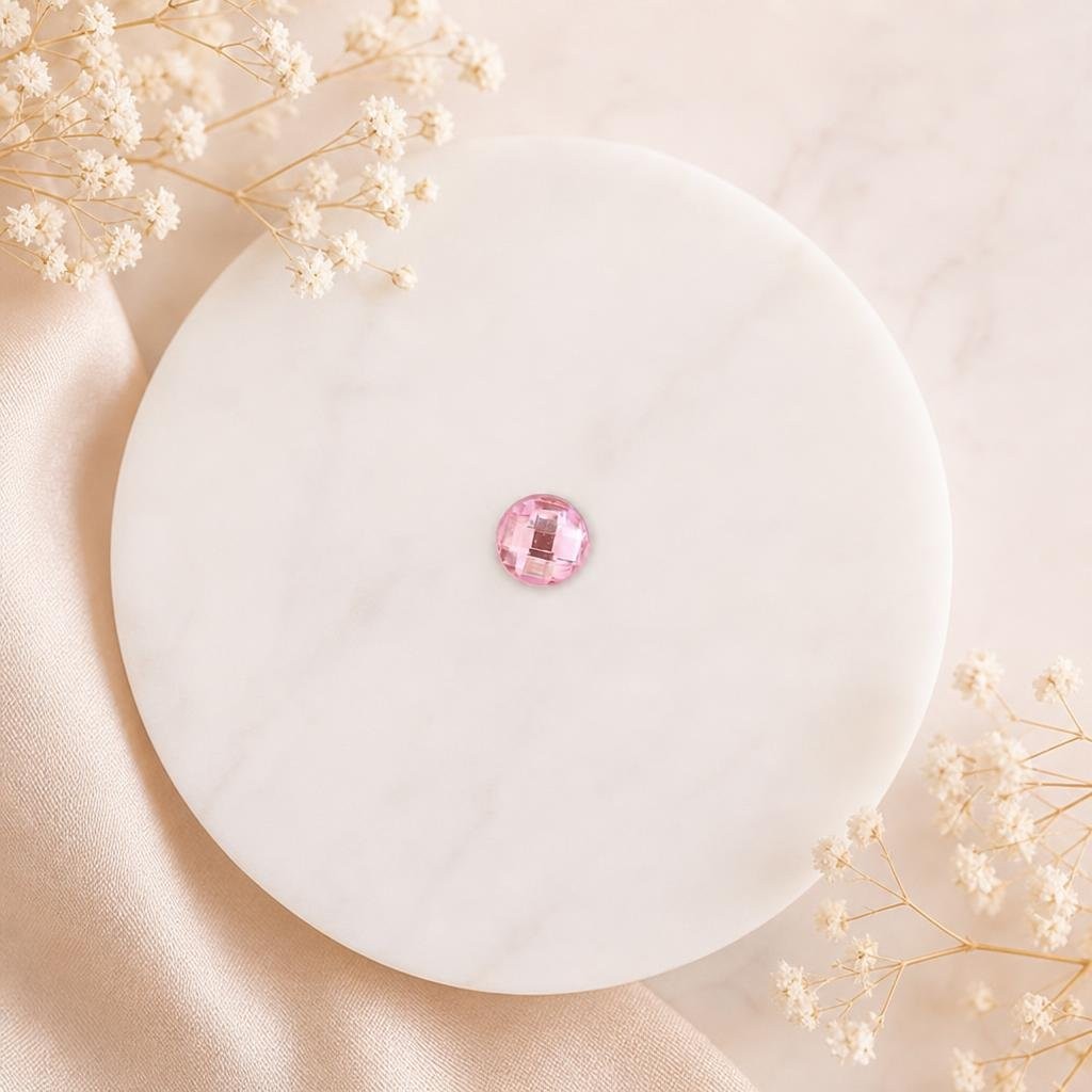 Brilhante Rosa Claro para Colar de 6mm x 6mm
