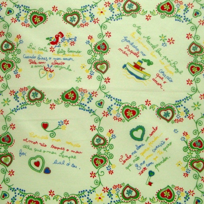 Lenço dos Namorados Branco e Verde