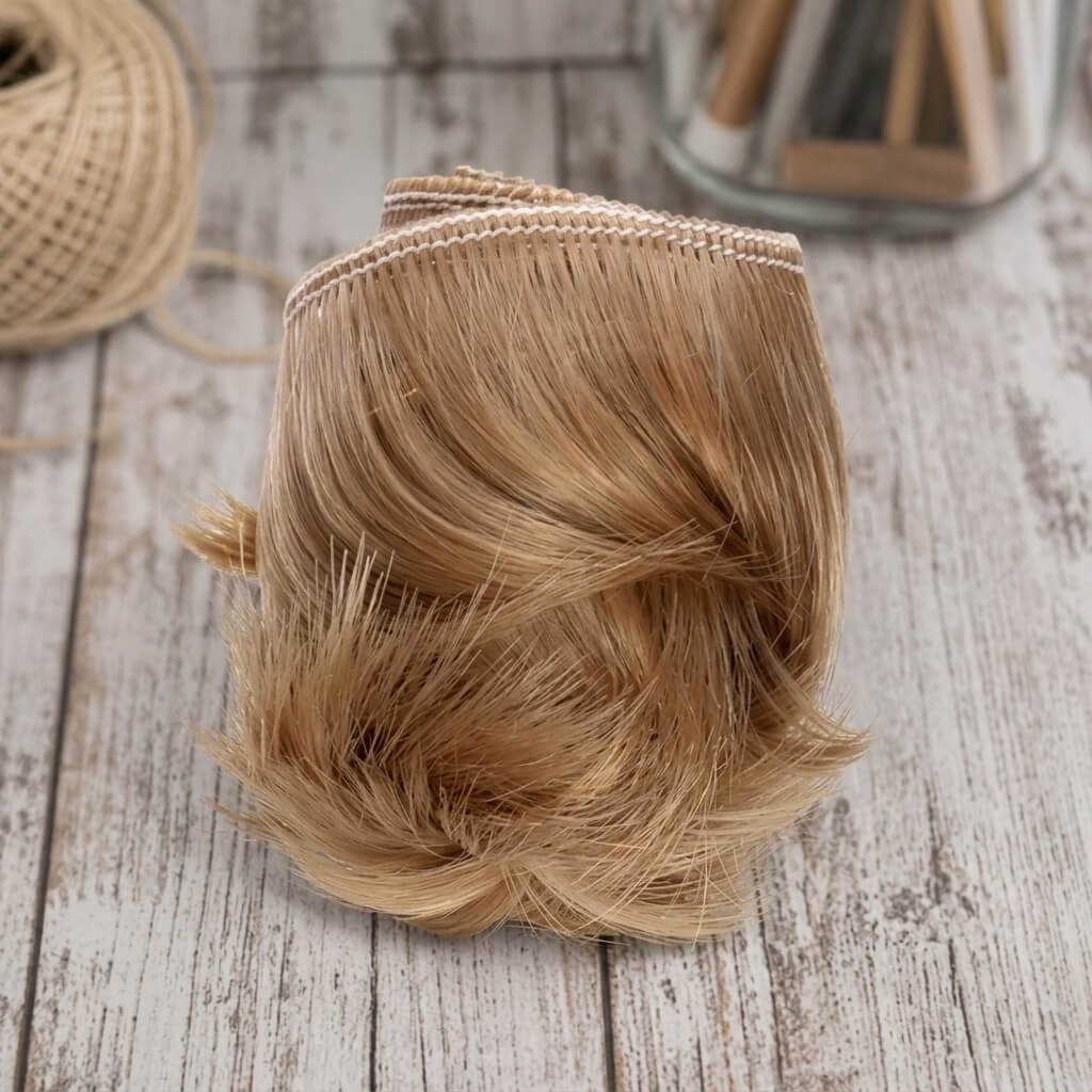 Cabelo curto para Bonecas 5cm - Castanho Claro