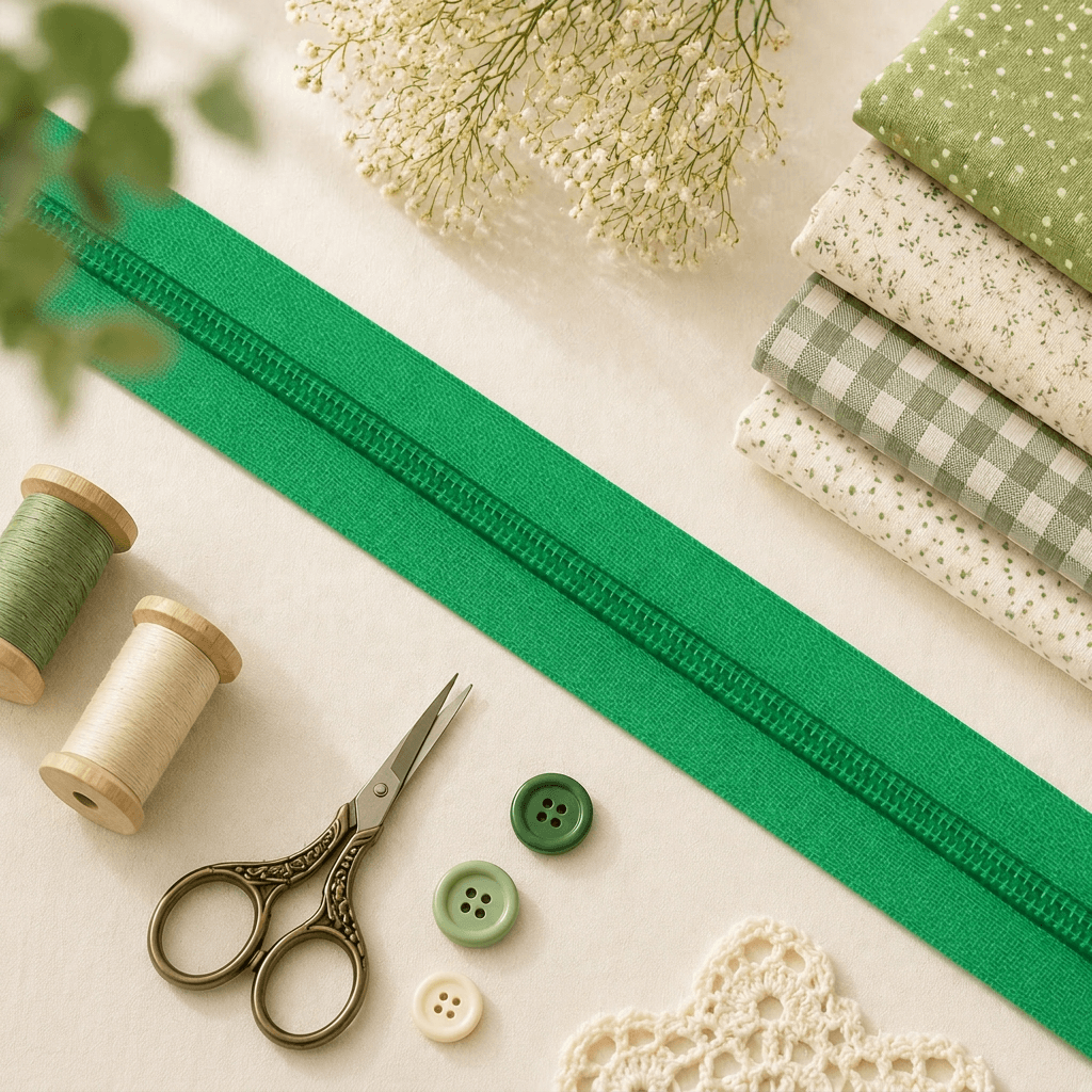 Fecho Zip 6 mm - 2 metros - Verde Bandeira - Outlet