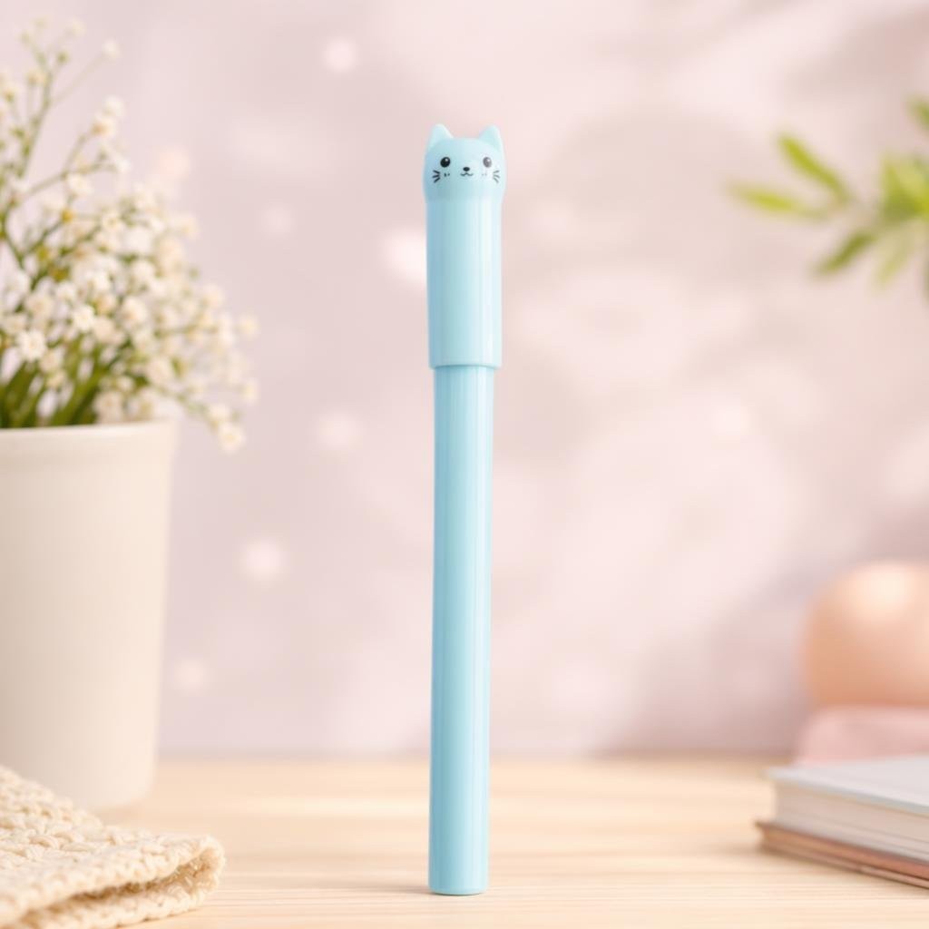 Caneta Apagável Gato Menta - Cor Azul