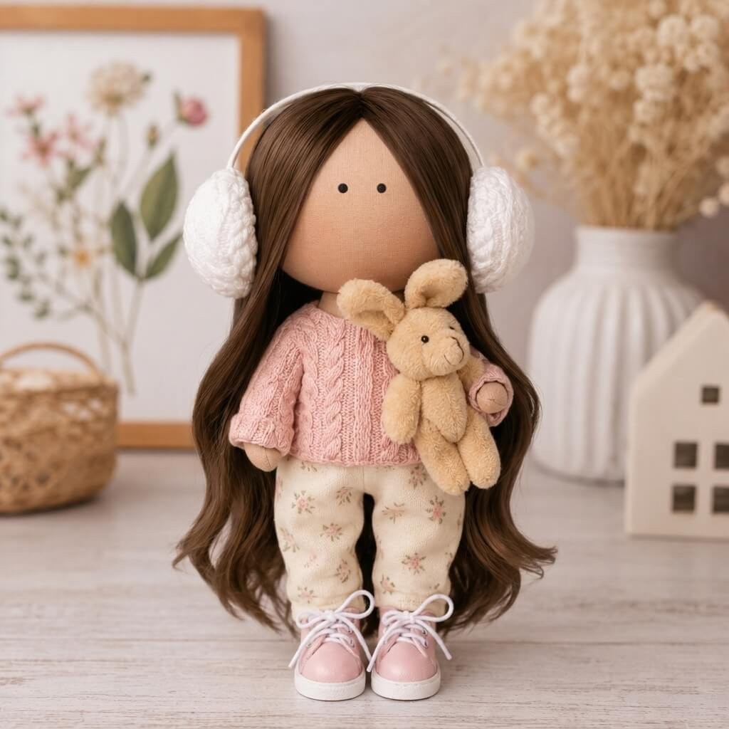 Cabelo para Bonecas liso 25cm - Castanho Escuro