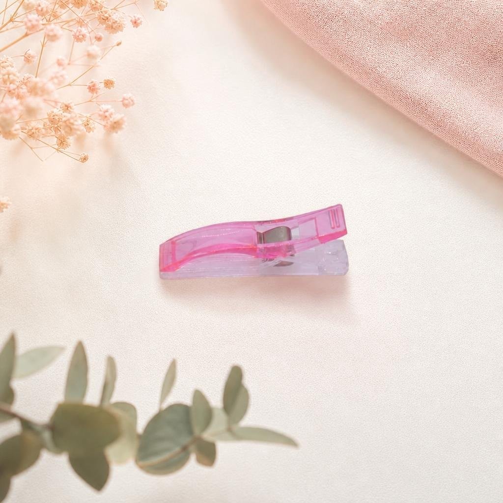 Mola ou Clip para Segurar Tecido Grande Rosa de 55mm