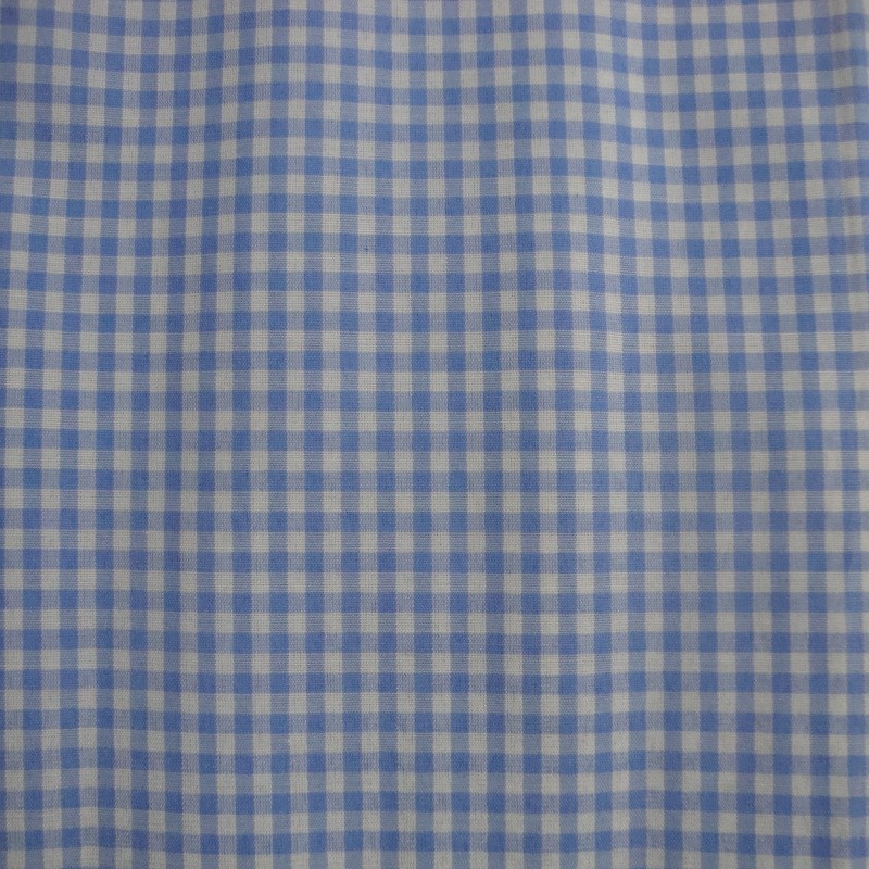 Tecido Cambraia Xadres Azul Calro e Branco - Outlet