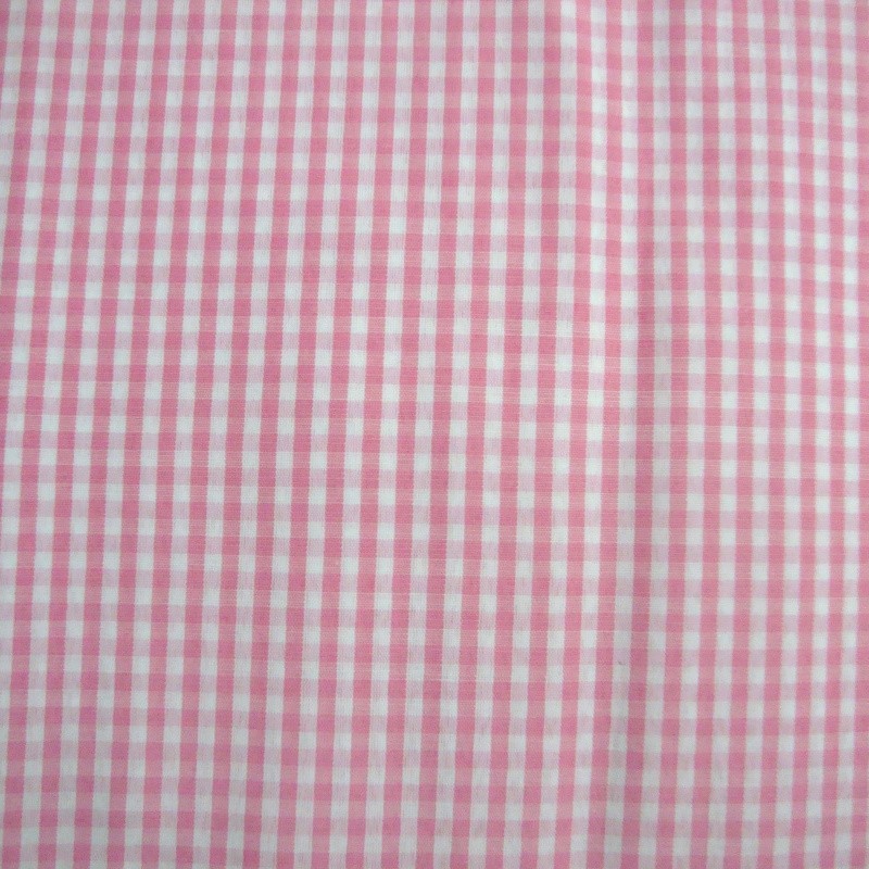 Tecido Cambraia Xadrez Rosa Claro e Branco - Outlet