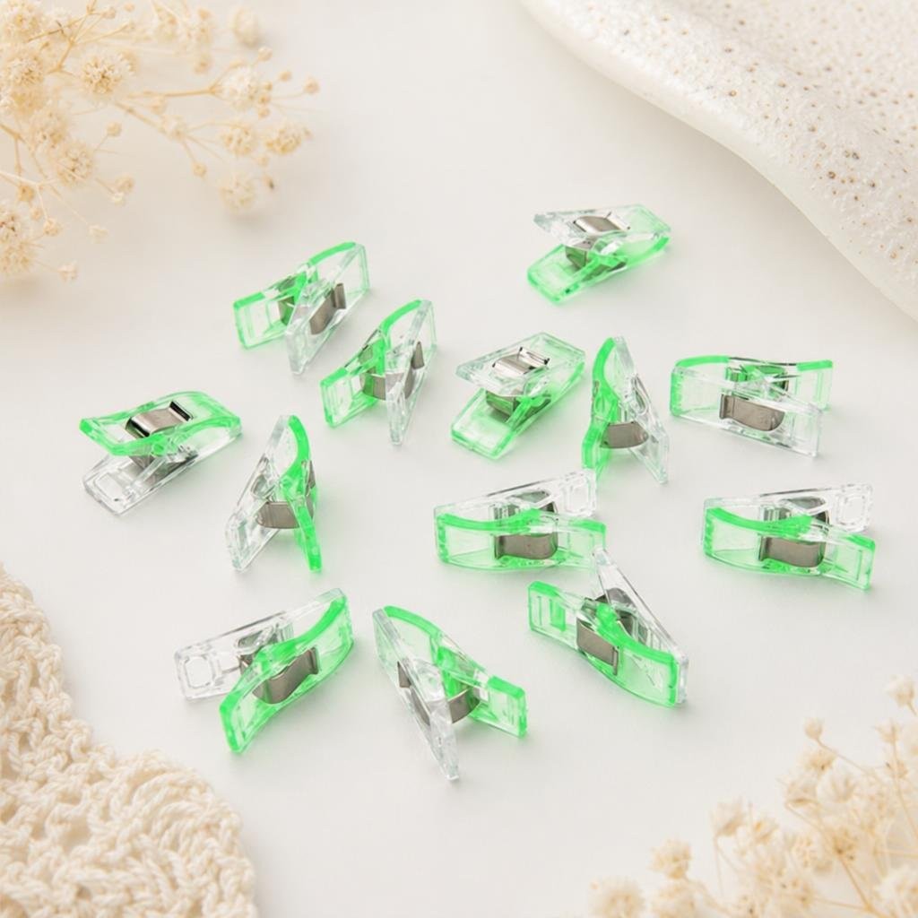 Mola ou Clip para Segurar Tecido Média Verde de 10mm