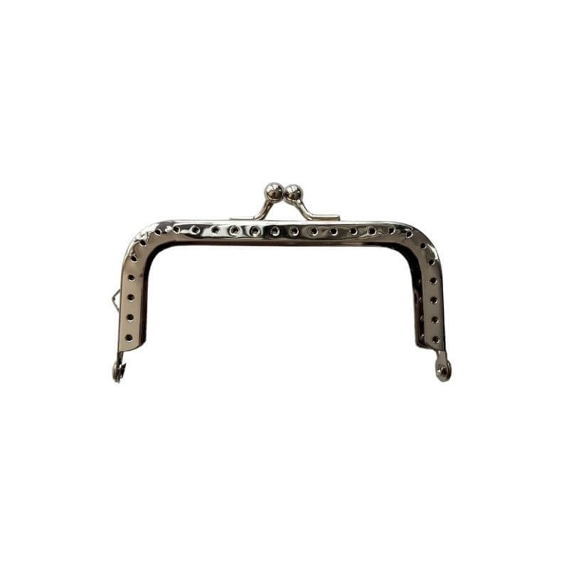 Fecho da Avó 9,5cm quadrado Liso - Prata