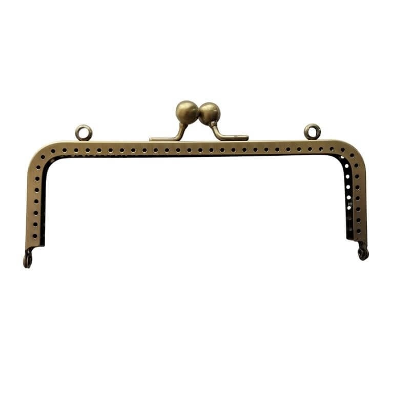 Fecho metálico quadrado Liso 15cm - bronze