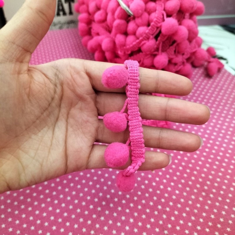 Fita Pompom 2cm - Rosa