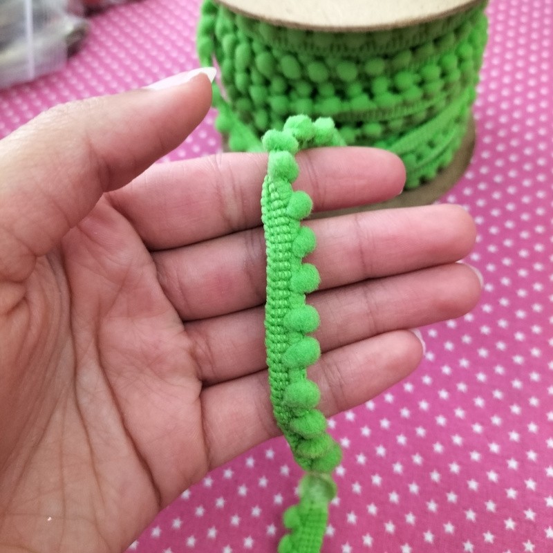 Fita Mini Pompom 1cm – Verde Claro