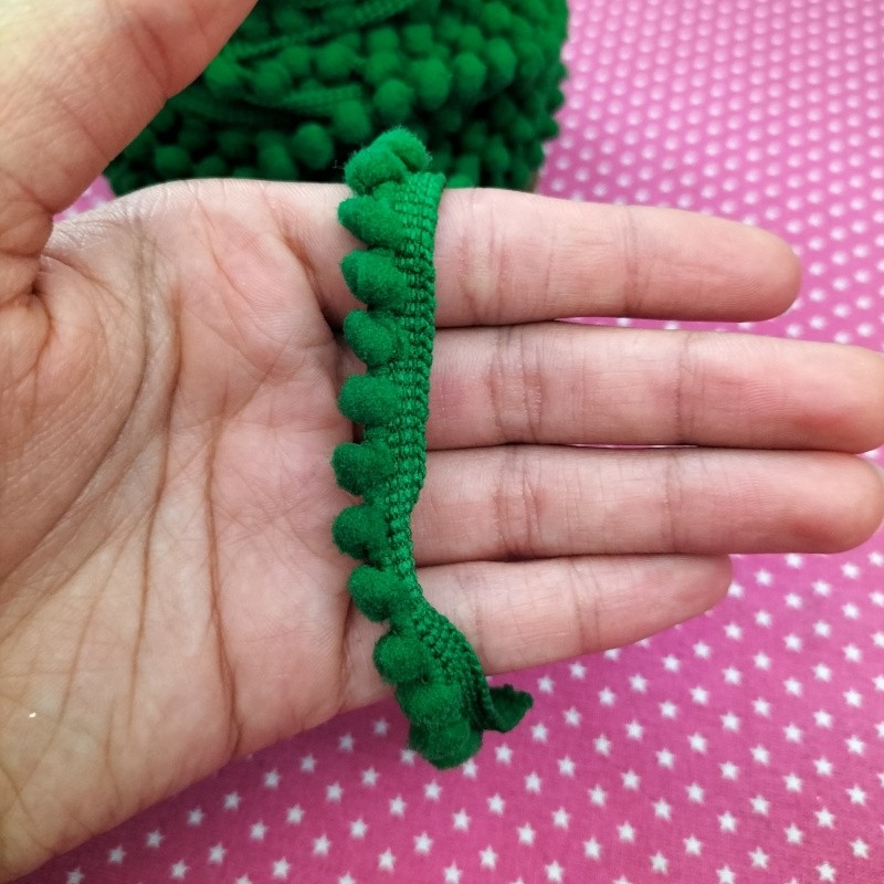 Fita Mini Pompom 1cm – Verde Bandeira
