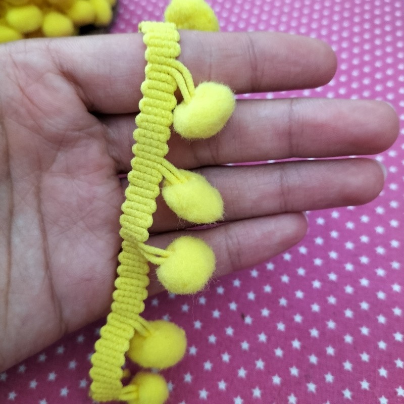 Fita Pompom 2cm - Amarelo