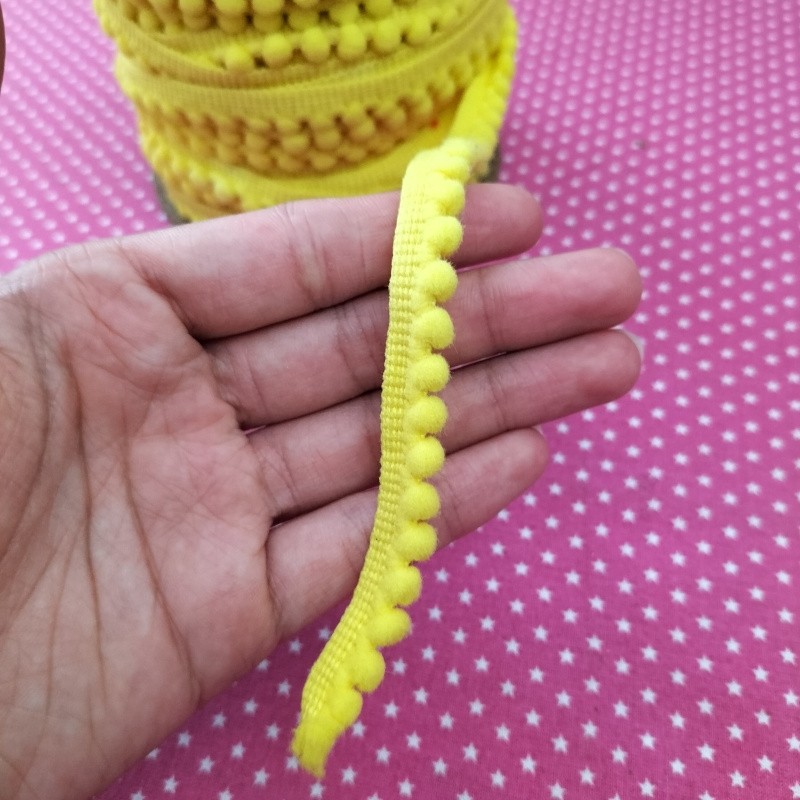 Fita Mini Pompom 1cm – Amarelo