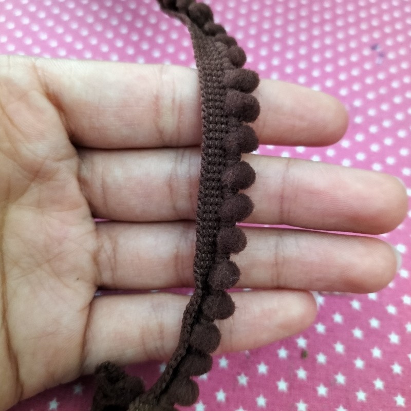 Fita Mini Pompom 1cm – Castanho