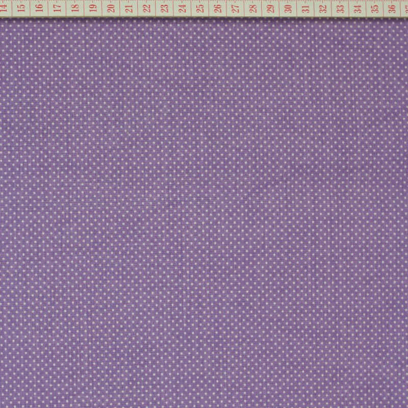 Tecido Cambraia com Pintinhas Brancas em Fundo Lilás
