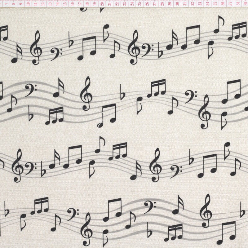 Tecido Loneta Notas Musicais
