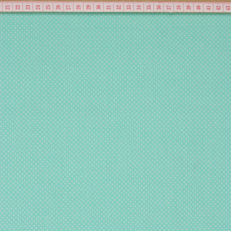 White Little Dots in Aqua Blue