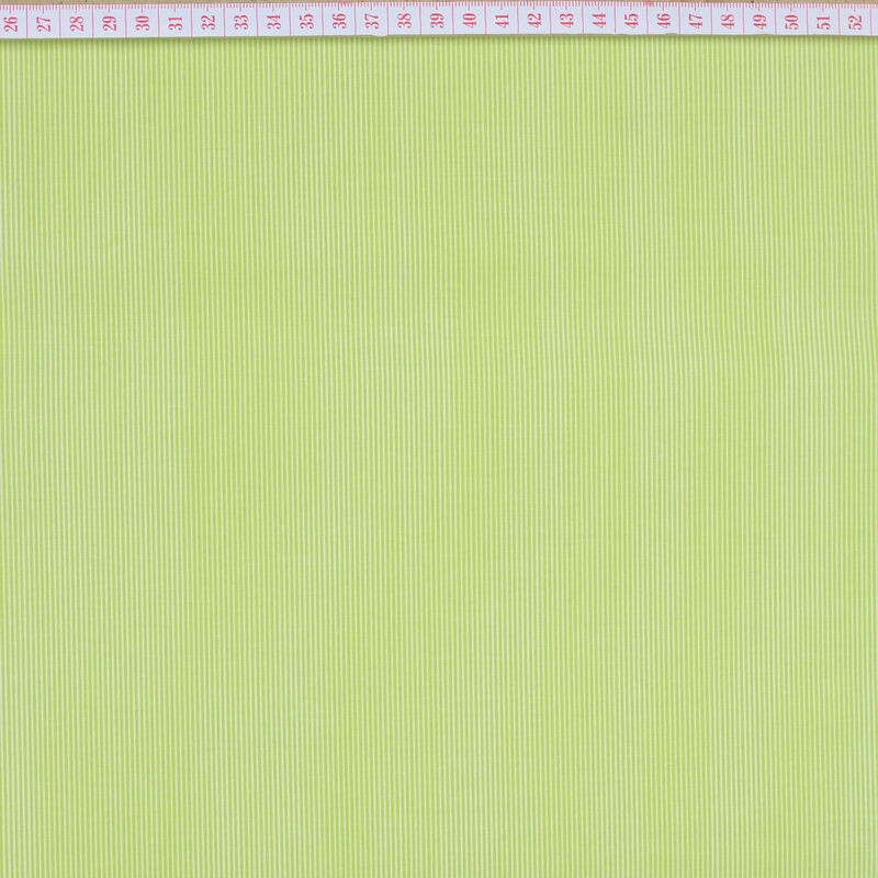 Tecido Cambraia Riscas Fininhas Verde Claro Alface em Fundo Branco