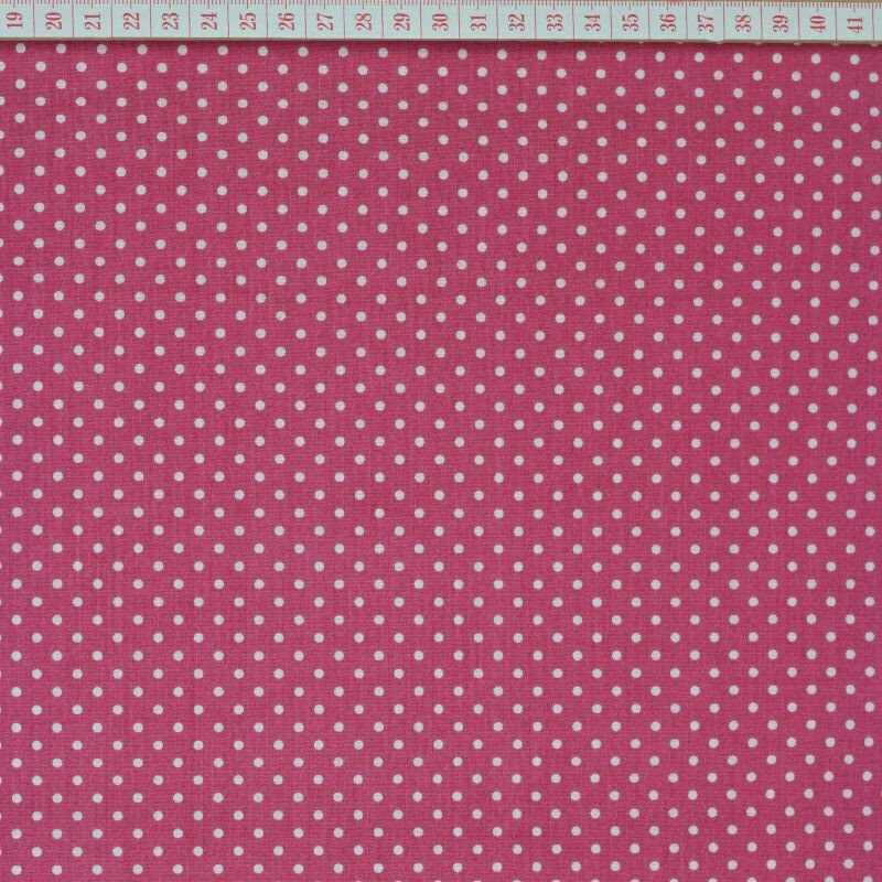Tecido Cambraia com Pintas Brancas em Verde Rosa