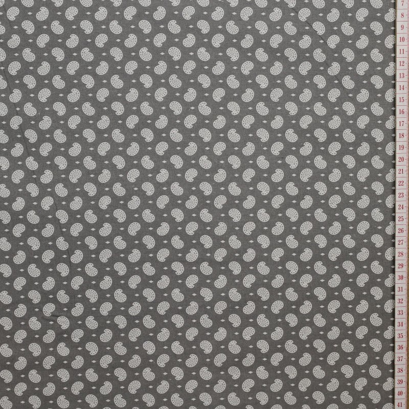 White Paisley in Gray