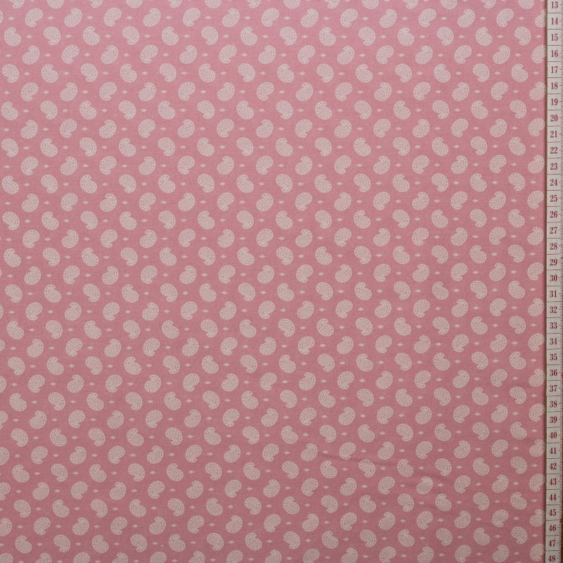 White Paisley in Pink