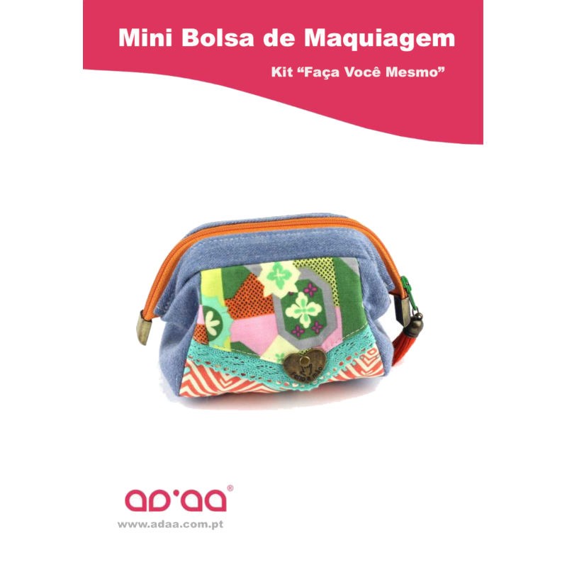 Mini Bolsa de Maquiagem com Boca de Lobo - Kit1