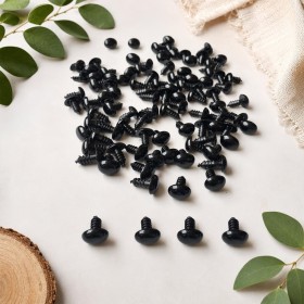 Nariz de bonecos preto oval 4x6mm