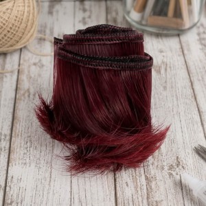 Cabelo curto para Bonecas 5cm - Vermelho Escuro
