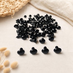Nariz de bonecos preto oval 6x8mm 