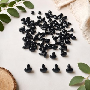 Nariz de bonecos preto oval 4x6mm