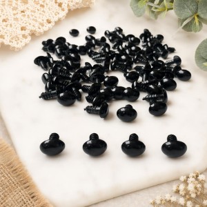 Nariz de bonecos preto oval 10x14mm