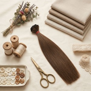 Cabelo para Bonecas liso 25cm - Castanho Escuro