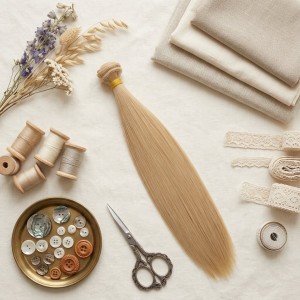 Cabelo para Bonecas liso 25cm - Loiro Escuro