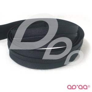 Fecho Zip 6 mm - 2 metros - Preto - Outlet