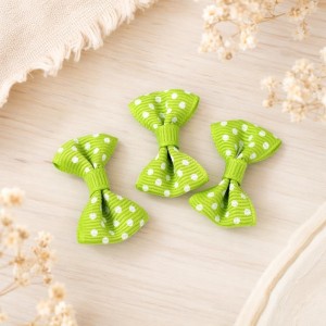 Laço Verde Pintas Branco 3,5cm